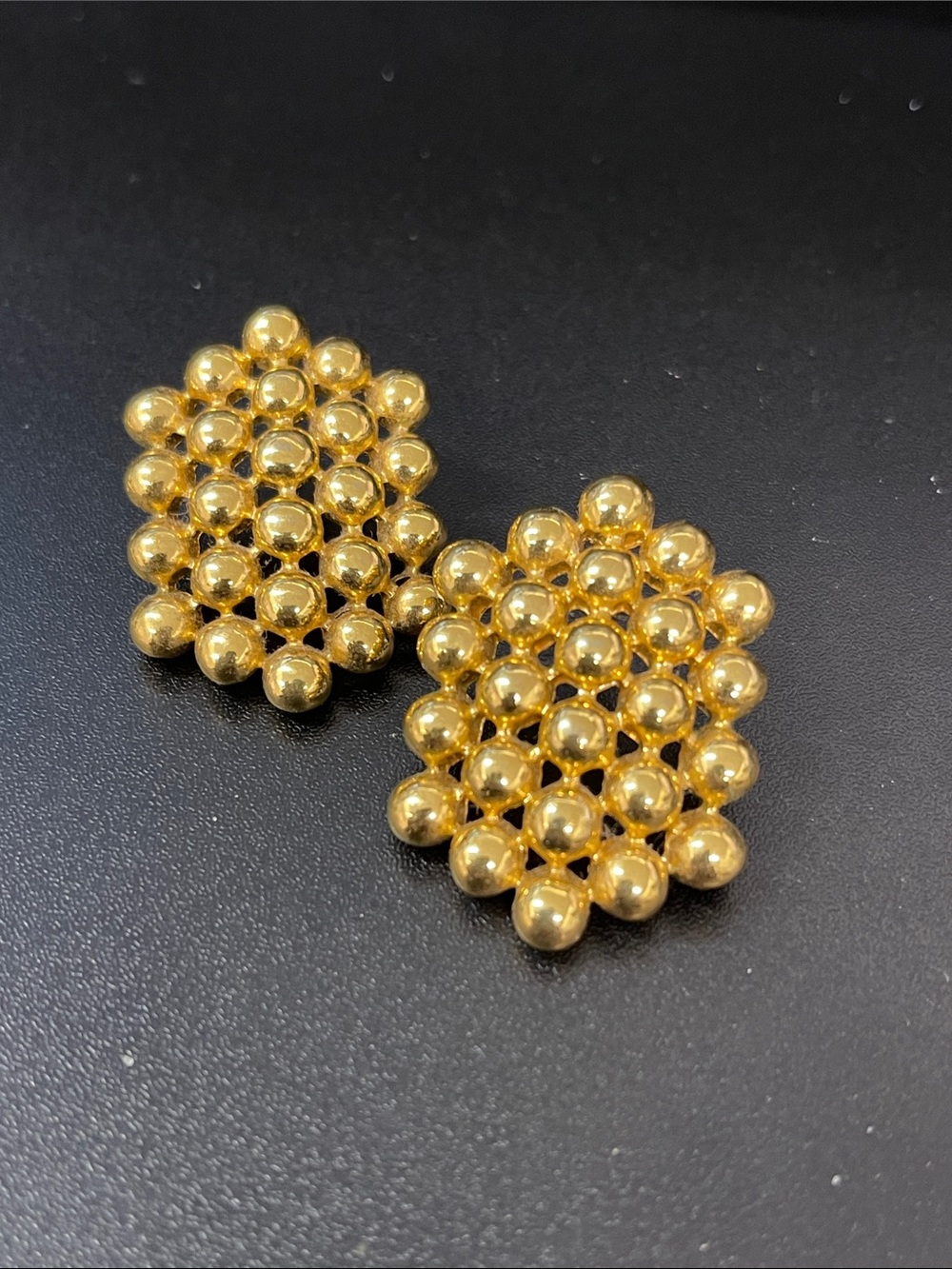 Gold Cluster Bead Statement Earrings - Women Jewelry